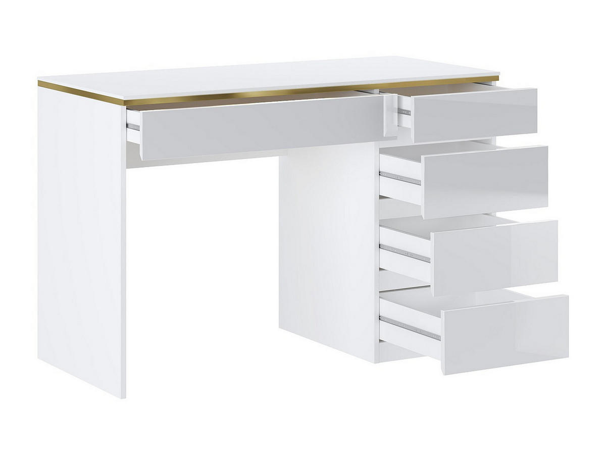 SCHREIBTISCH - 119 cm x 55 cm - Holz, Platte - Weiß - VUKIA - Weiß, Holz (55/119/79.1cm) - Vente-Unique