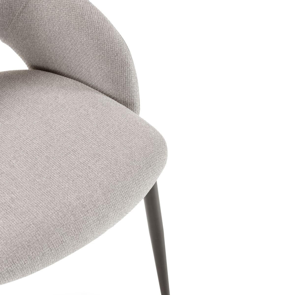 STÜHLE 2er-Set mit Stoffbezug und Metallfüßen 57/84/54 cm - Grau, Textil (57/84/54cm) - Calicosy