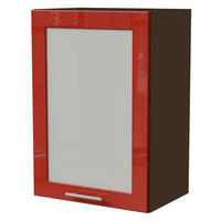 KÜCHENHÄNGESCHRANK Brerra W2S/50 Lava / RAL 3002 karminrot Hochglanz 50 / 32,5 / 72cm - Dunkelgrau/Rot, Holz/Holzwerkstoff (50/72/32.5cm) - Feldmann-Wohnen