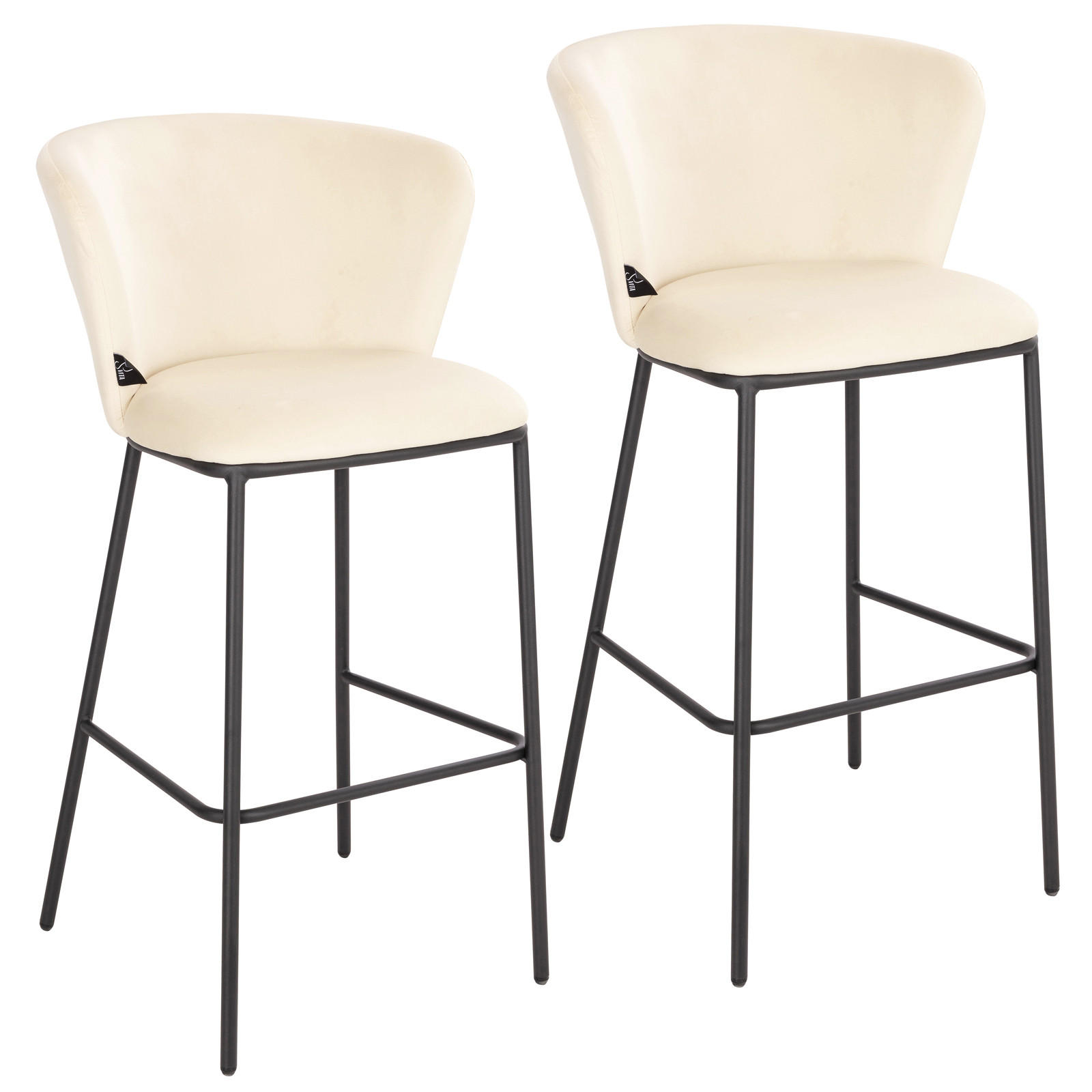 BARHOCKER KATE 2er Set Samt Beige - Beige, Textil (44/102/54cm) - SVITA