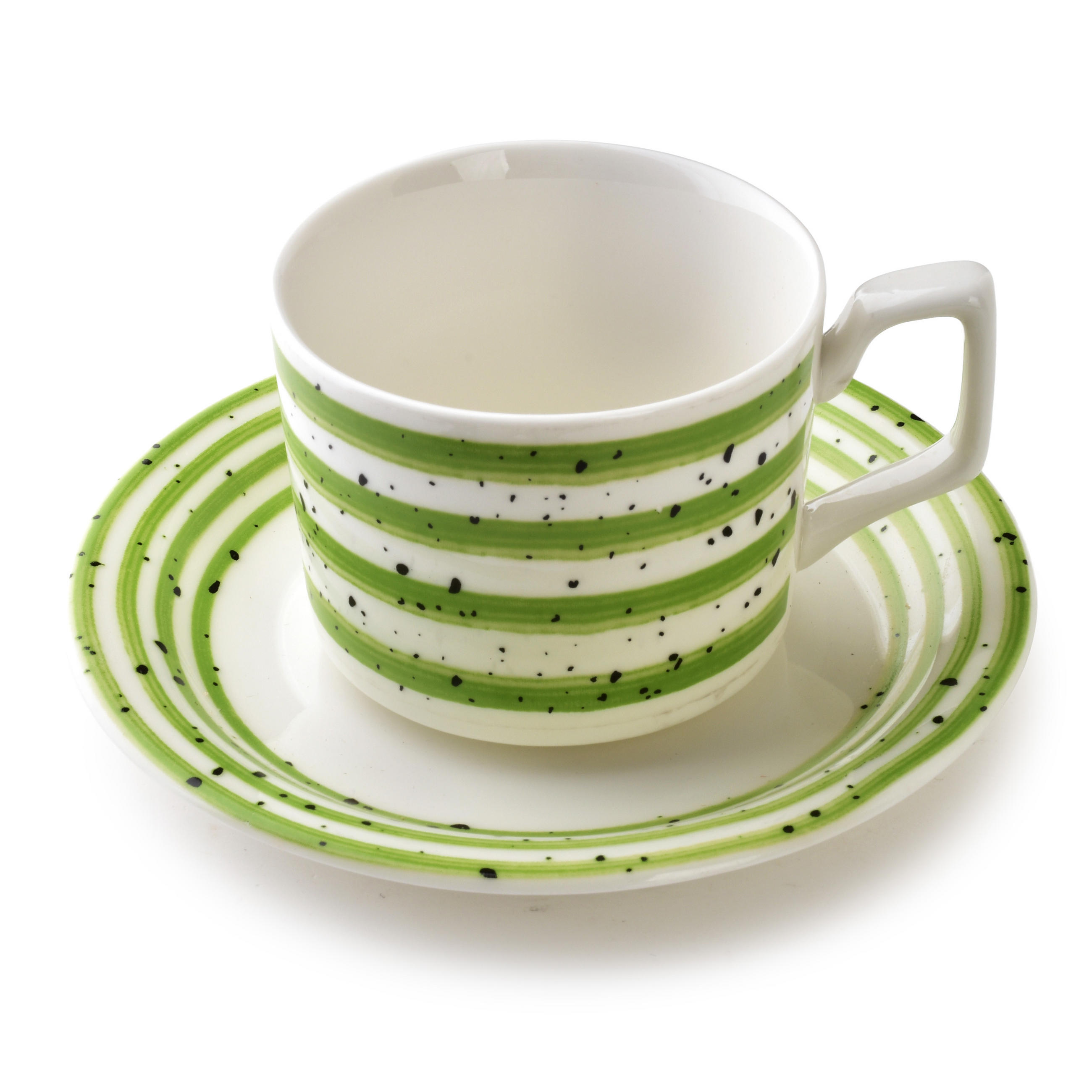 TASSE Joy grün 6er Set 42/18/7 cm Porzellan - Grün, Keramik (0.21L) - Mondex