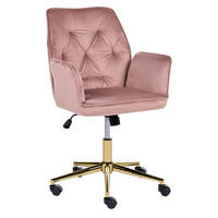 SCHREIBTISCHSTUHL Samtstoff Rosa Celara - Pink, Textil (60/87/60cm) - Beliani