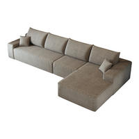 ECKSOFA DE-34857 3-Sitzer Chaiselongue rechts Camel - Sandfarben, Textil (175/270cm) - ComfortXL