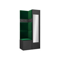 GARDEROBEN-SET Orion XXV - Graphitfarben/Grün, Holzwerkstoff/Kunststoff (82/186/46cm) - MIRJAN24