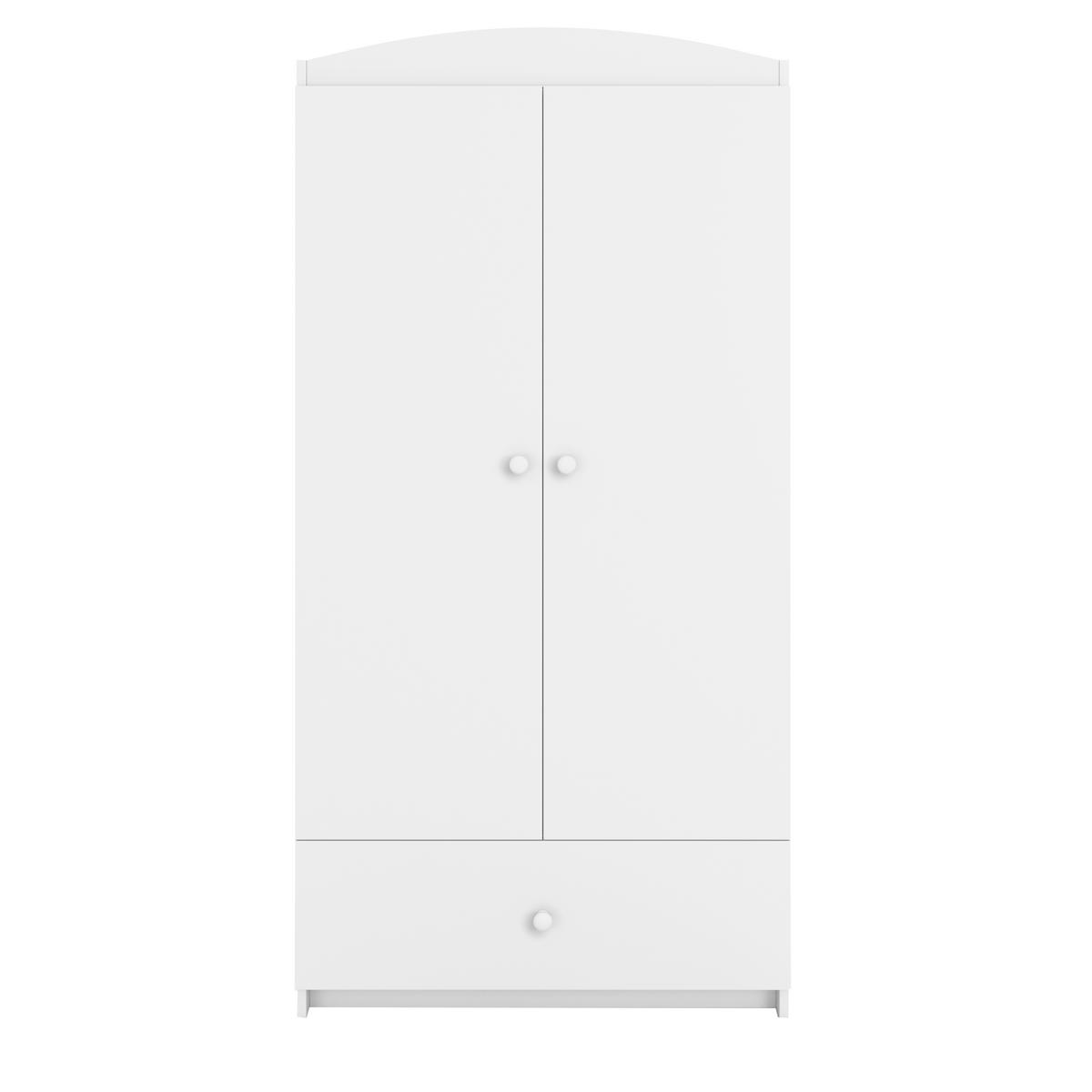KINDERKLEIDERSCHRANK Basic - Weiß, Holzwerkstoff (90/175/52cm) - RAUMHIRSCH FURNITURE
