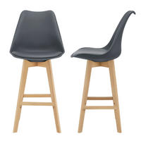 BARSTUHL Lublin 2er-Set - Grau, Holz (48/105/58cm) - [en.casa]