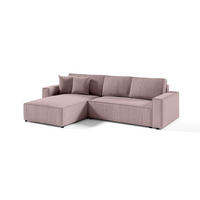 ECKSOFA Couch Sofagarnitur Sekwana L-form Rosa - Pink, Naturmaterialien (294/185cm) - Fedve
