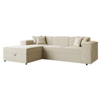 ECKSOFA Santos L, Seite: Links - Schwarz/Naturfarben, Holzwerkstoff/Kunststoff (253/166cm) - MIRJAN24