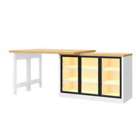 BARTISCH DE-38576 ausziehbar 120-197 cm 360° drehbar und LED-Lichtsystem Weiß - Weiß, Holzwerkstoff (40/120/72cm) - ComfortXL