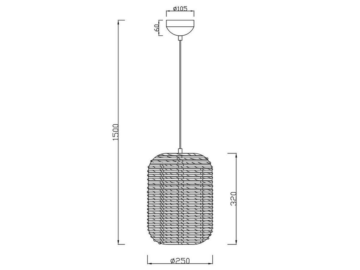 LED-HÄNGELEUCHTE mit Lampenschirm aus Sisal Ø25cm - Naturfarben, Naturmaterialien/Metall (25/25/150cm) - meineWunschleuchte