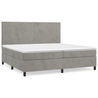 BOXSPRINGBETT 200/200 Cm Grau Samt - Grau, Textil (200/203cm) - vidaXL
