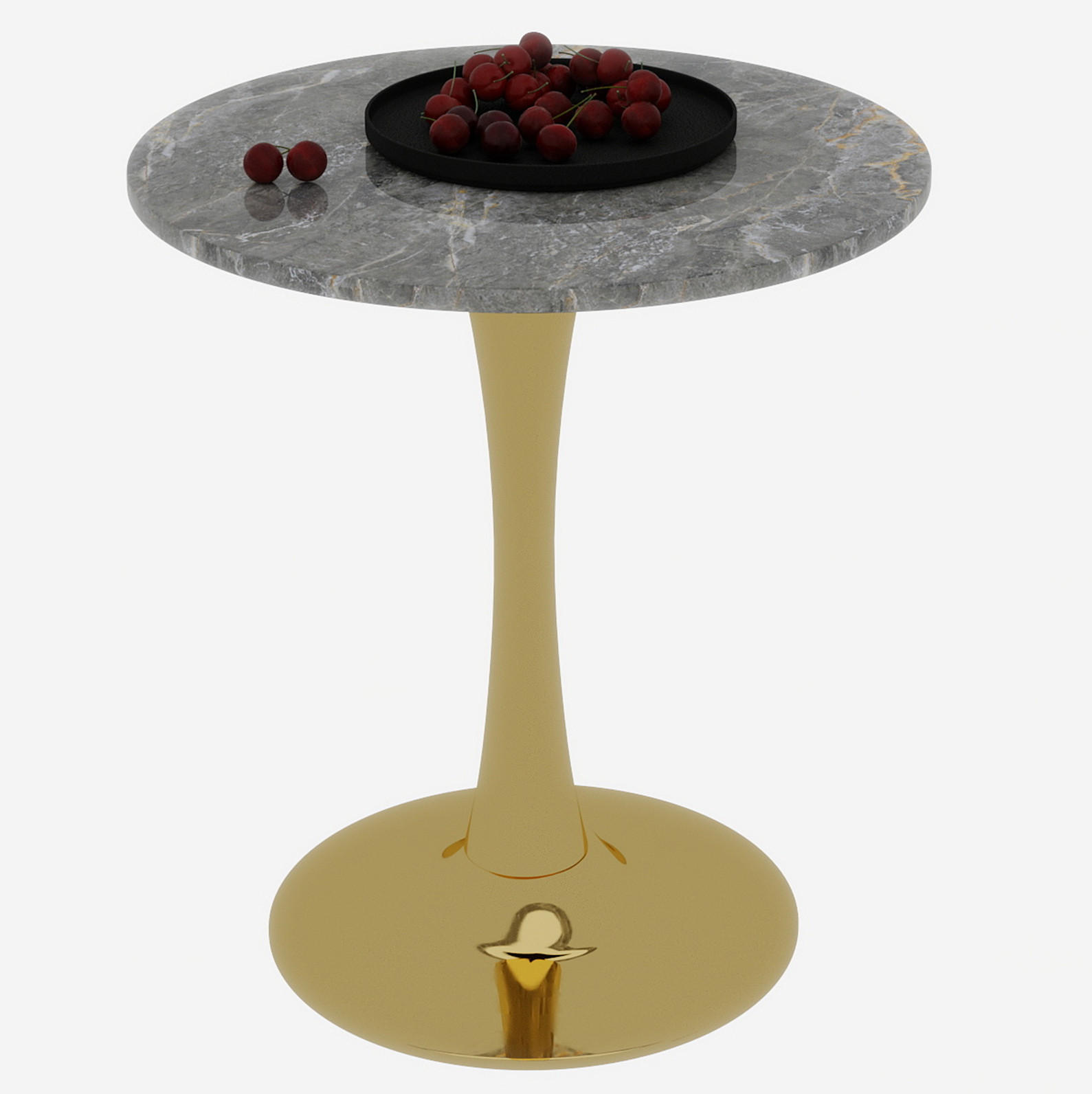 COUCHTISCH 70/70/72 cm Gold aus Kunstmarmor im minimalistischen Design - Goldfarben, Stein (70/70/72cm) - OKMYHOME