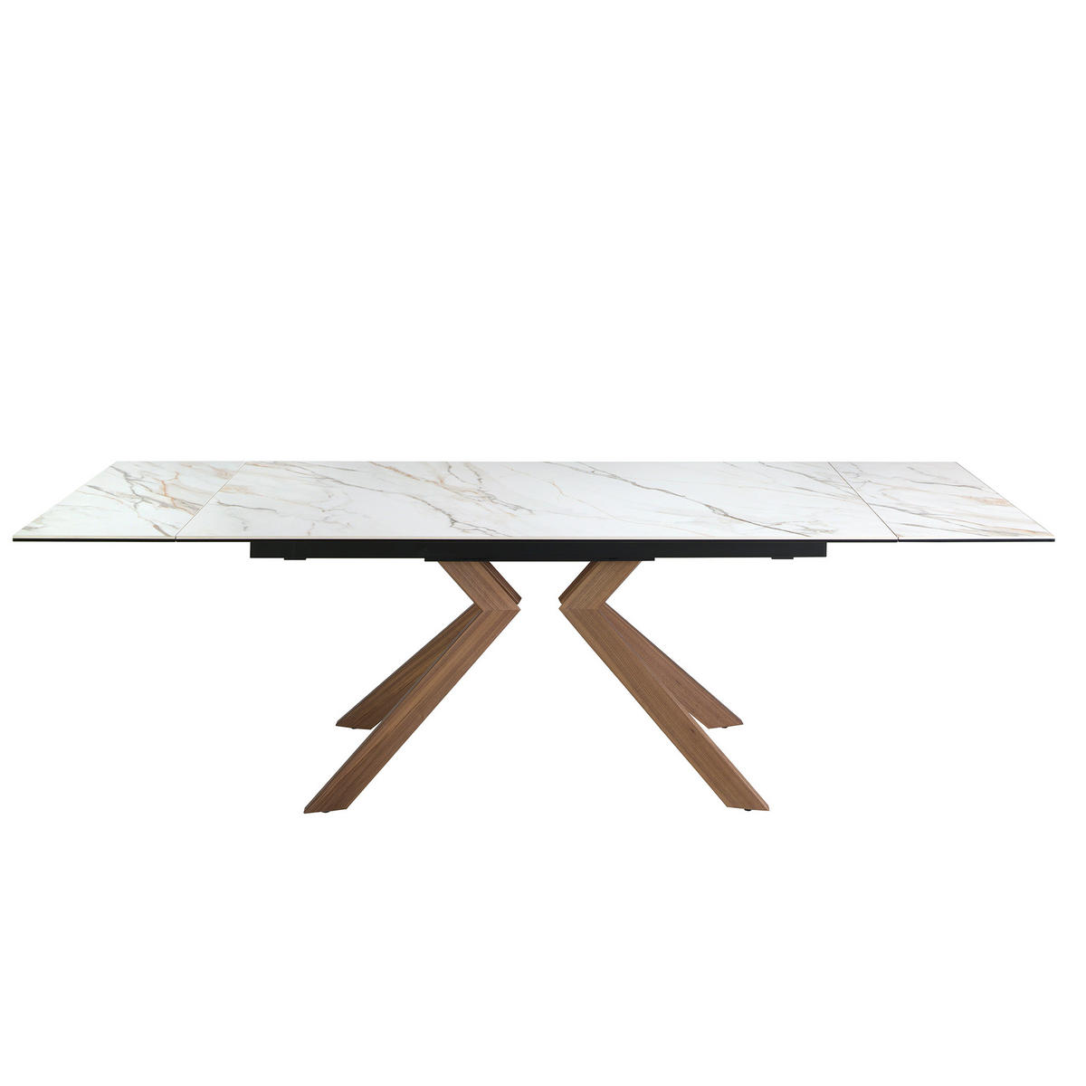 ESSTISCH Walnuss Weiß Schwarz 180/90/76 cm - Walnussfarben/Schwarz, Stein (90/180/76cm) - ANGEL CERDA