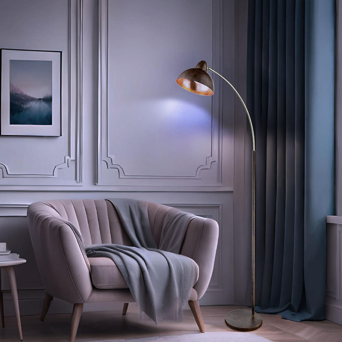 LED STEHLEUCHTE Anita Braun Rostoptik - Braun, Metall (51/25/155cm) - Globo Lighting