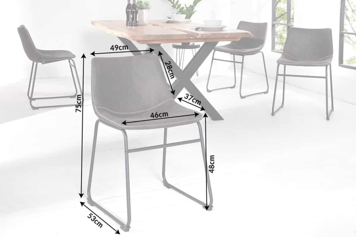 STUHL DJANGO Microfaser Grau 75 cm - Schwarz/Grau, Textil/Metall (49/75/53cm) - riess-ambiente