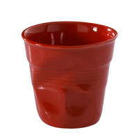 KNICKBECHER Cappuccino 0,18l Pfefferrot - Rot, Keramik (0.18L) - Revol Porcelaine France