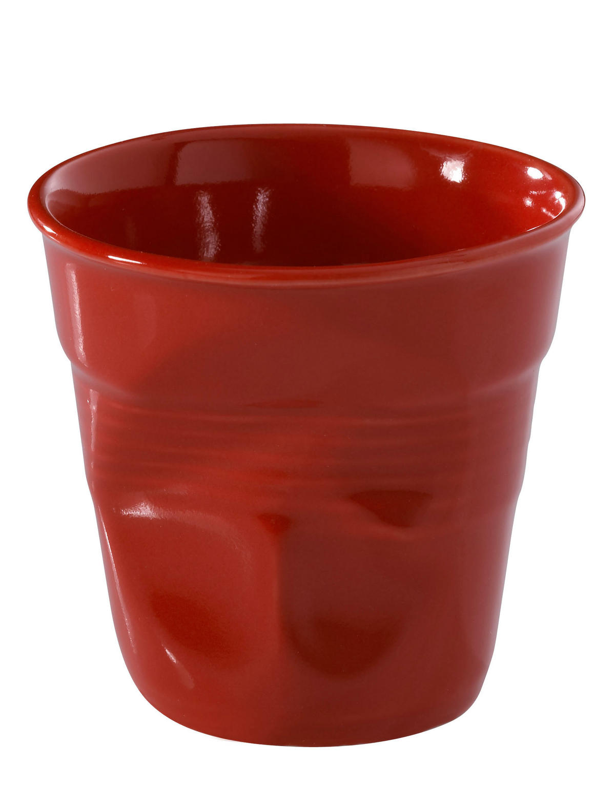 KNICKBECHER Cappuccino 0,18l Pfefferrot - Rot, Keramik (0.18L) - Revol Porcelaine France