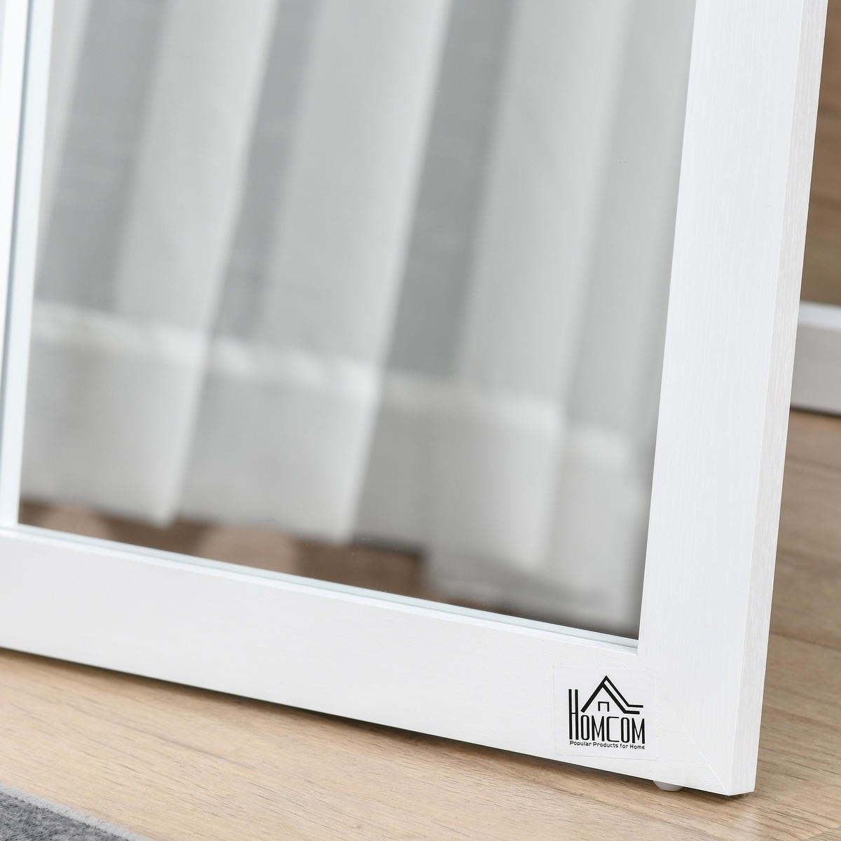 STANDSPIEGEL DE-09983 freistehend/Wandmontage mit MDF-Rahmen Weiß - Weiß, Holzwerkstoff (37/154/1cm) - ComfortXL