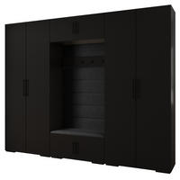 GARDEROBEN-SET 236,7/300/47 - Schwarz, Holz/Metall (300/236.7/47cm) - Abiks Möbel