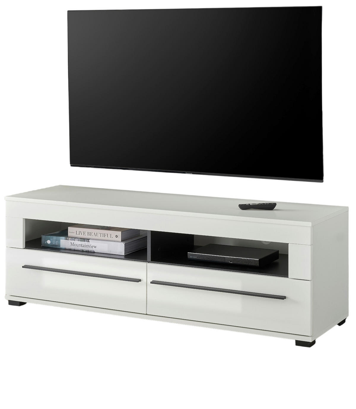 TV-LOWBOARD weiß Hochglanz, TV-Unterteil 140 x 47 cm - Weiß Hochglanz, Holzwerkstoff (140/47/42cm) - Furn.Design