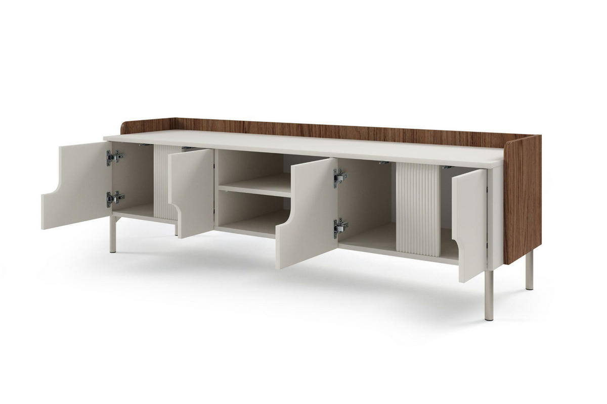 TV-LOWBOARD PAURO 10 160/51/42 cm in Walnuss Alba / Kaschmir - Kaschmir/Walnussfarben, Holzwerkstoff (160/51/42cm) - Deine Möbel 24