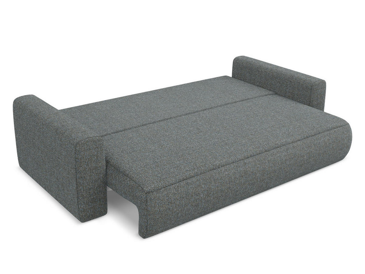 3-SITZER SOFA mit Schlaffunktion Strukturstoff Stoff Grau - Dunkelgrau/Schwarz, Kunststoff/Textil (238/82/105cm) - Makamii