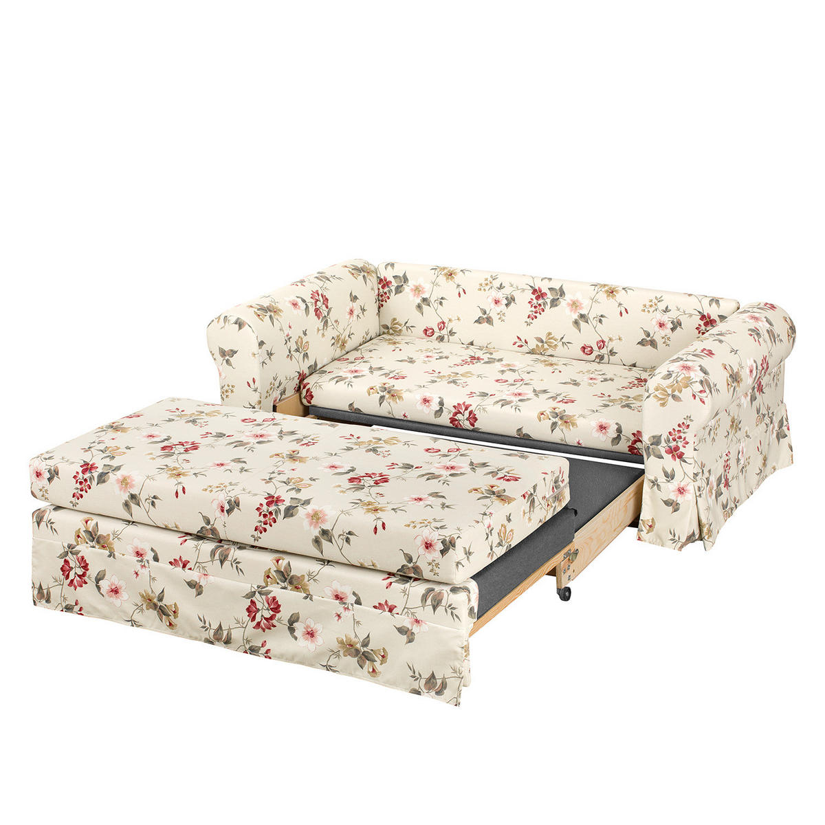 SCHLAFSOFA mit Husse - Rot/Creme, Textil (165/90/90cm) - home24