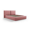 BETT mit Bettkasten und Kopfteil Jodie aus strukturiertem Stoff rosa 140x200cm - Pink, Textil (140/200cm) - Micadoni
