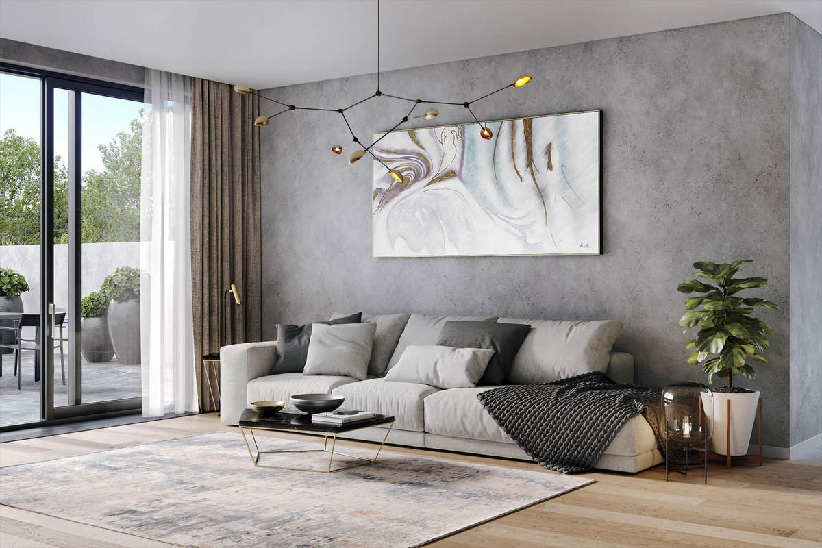 XXL ÖLGEMÄLDE Weiß 200/100 cm - Goldfarben/Weiß, Textil (200/100cm) - KUNSTLOFT
