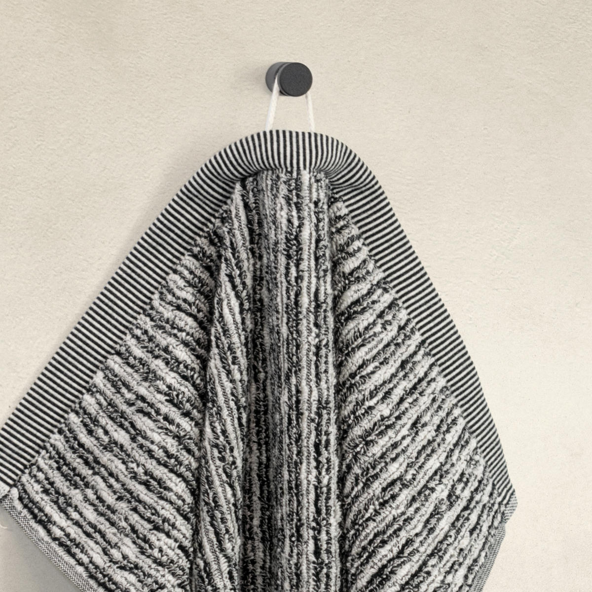DUSCHTUCH BROOKLYN - Schwarz/Naturfarben, Textil (80/150cm) - MÖVE