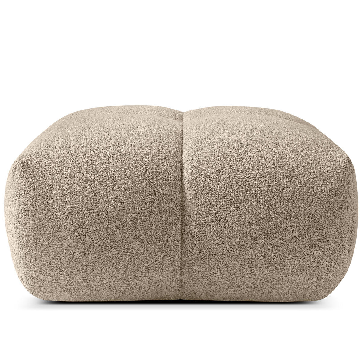POUF VENA Bouclé, Beige - Sandfarben, Holz/Textil (65/38/65cm) - KONSIMO®