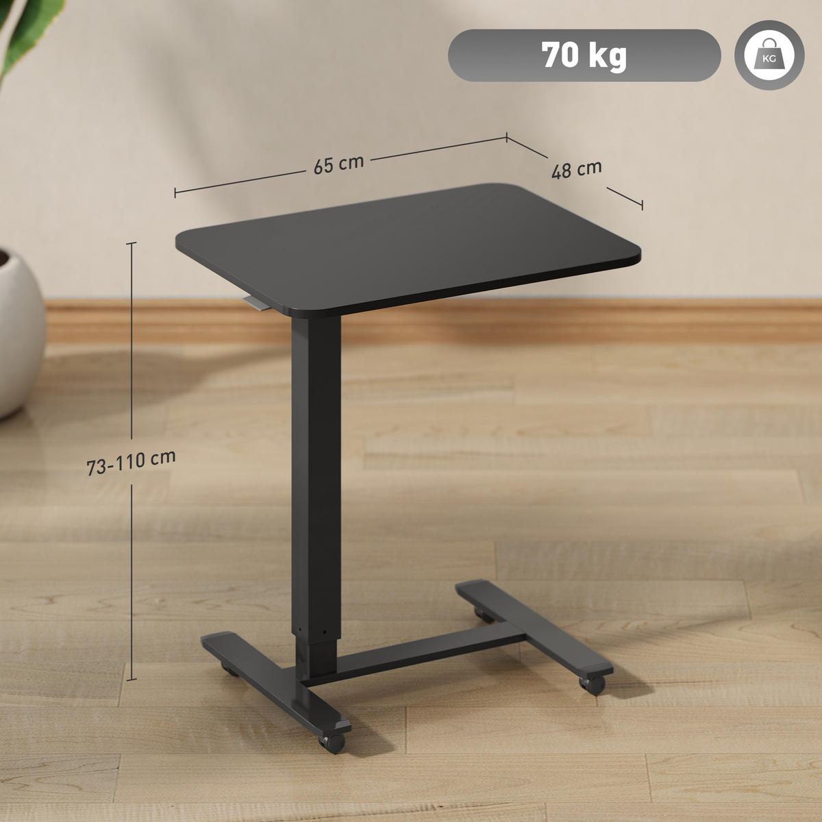 SCHREIBTISCH Schwarz 48.0/65.0/110.0 cm - Schwarz, Holzwerkstoff (48/65/110cm)