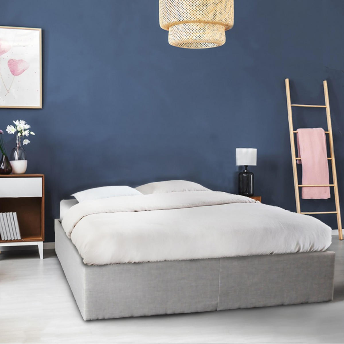 BETT mit bettkasten GENOA 160x200 cm - Dunkelgrau - Dunkelgrau, Holz/Holzwerkstoff (160/200cm) - Weber Industries