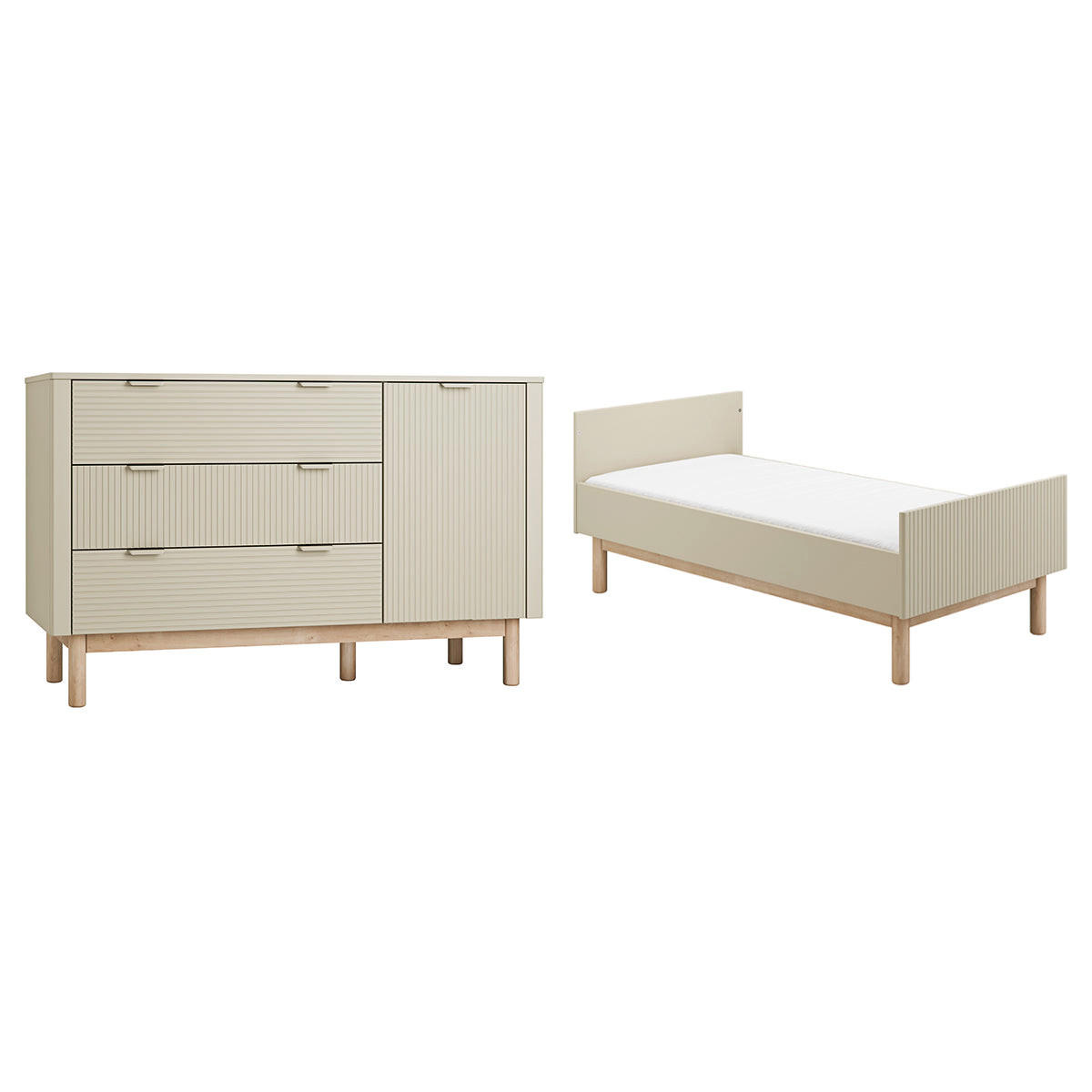 SOBA ZA BEBE 2-dijelniMiloo Šampanjac - bež, drvni materijal (143.5/87.5/75cm) - Petits-meubles