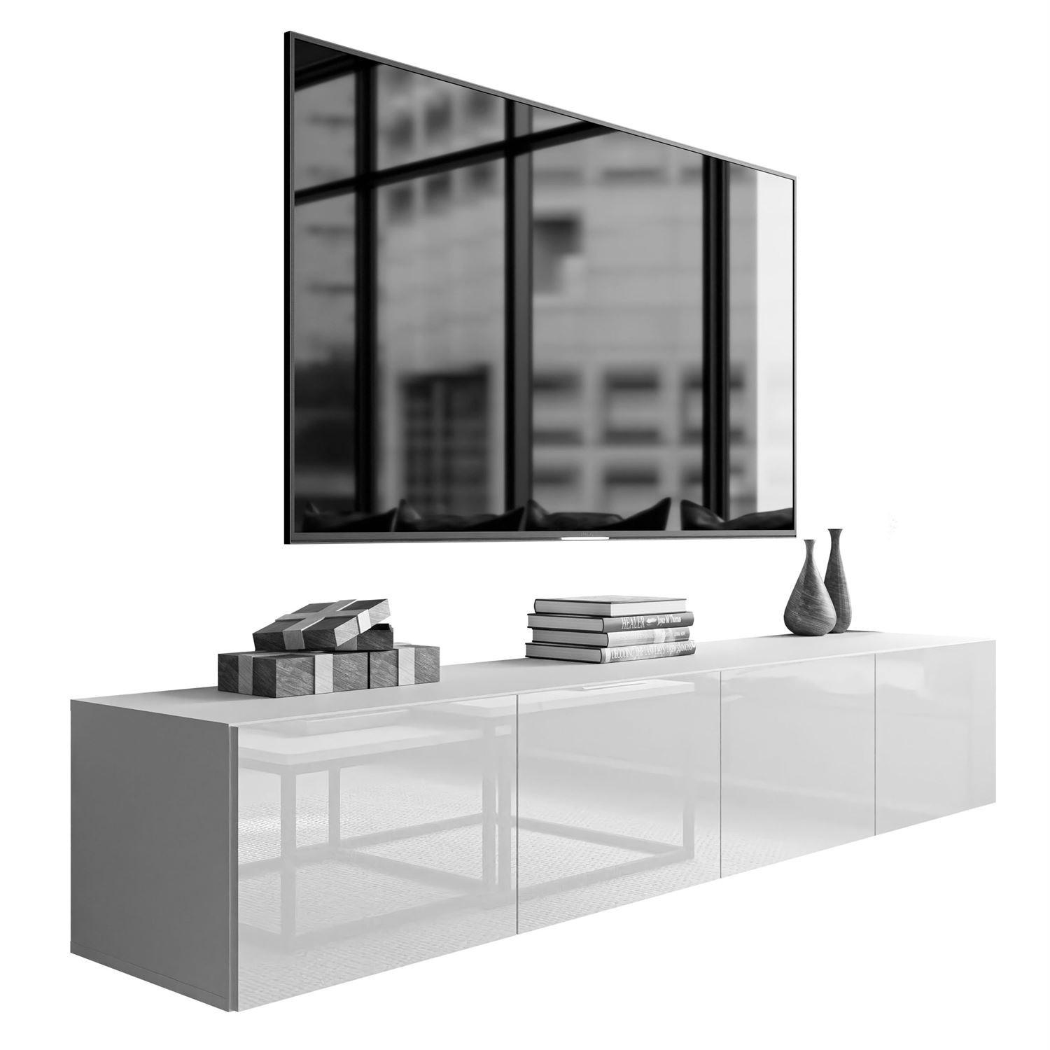 Lookway Tv-Schrank Weiß Hochglanz 200x36x40 cm