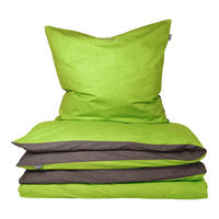 BETTWÄSCHESET Doubleface Renforcé 2-teilig 135x200 cm Grün-Dunkelgrau - Dunkelgrau/Grün, Textil (135/200cm) - SCHIESSER