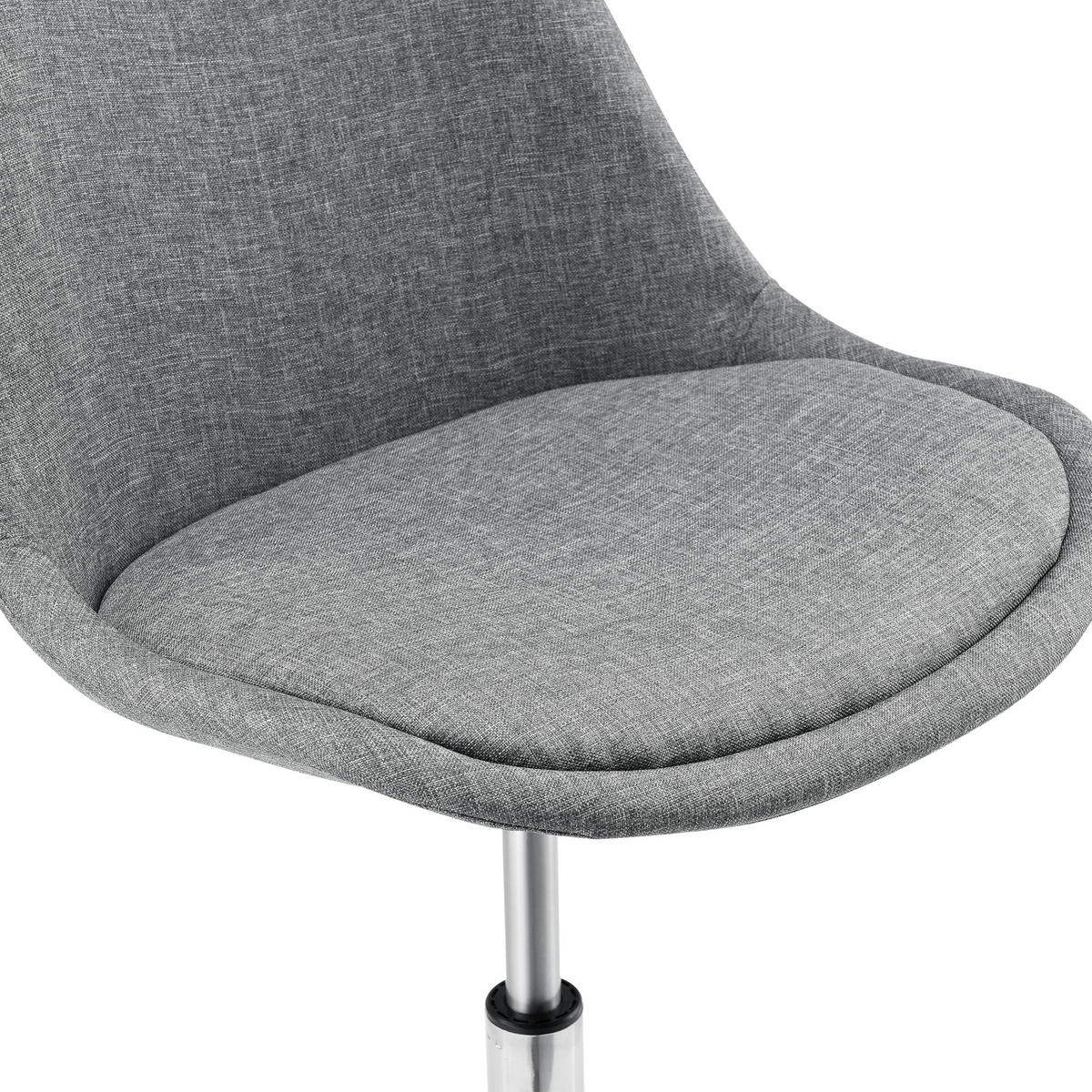 DREHSTUHL Atherton - Chromfarben/Dunkelgrau, Kunststoff/Textil (48/93/55cm) - [en.casa]