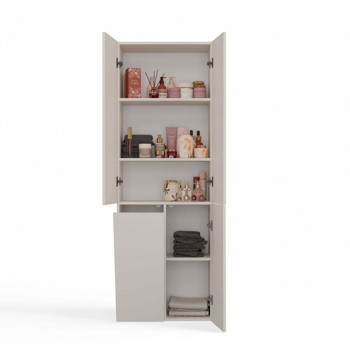 KOUZELNA SKŘÍŇKA Kaschmir 60/174/30 - kašmírová, kompozitní dřevo (60/174/30cm) - RAUMHIRSCH FURNITURE