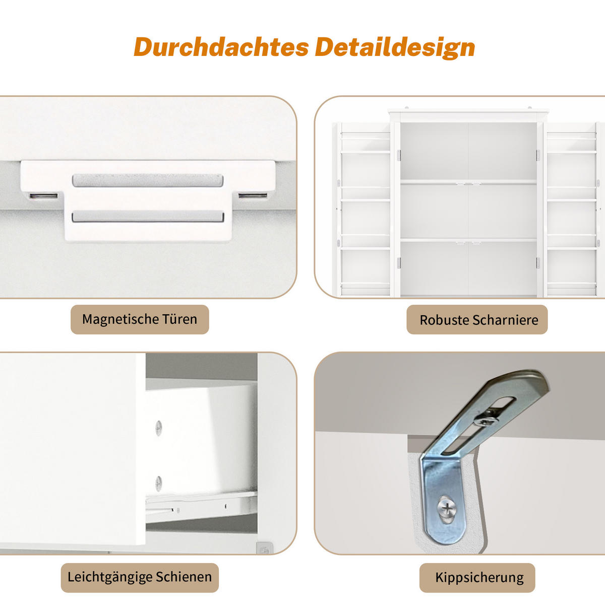 BUFFETSCHRANK 75/40/182 cm mit Innenschublade, Türablagen und vielseitigem Stauraum, Weiß - Weiß, Holzwerkstoff (75/180/40cm) - Redom