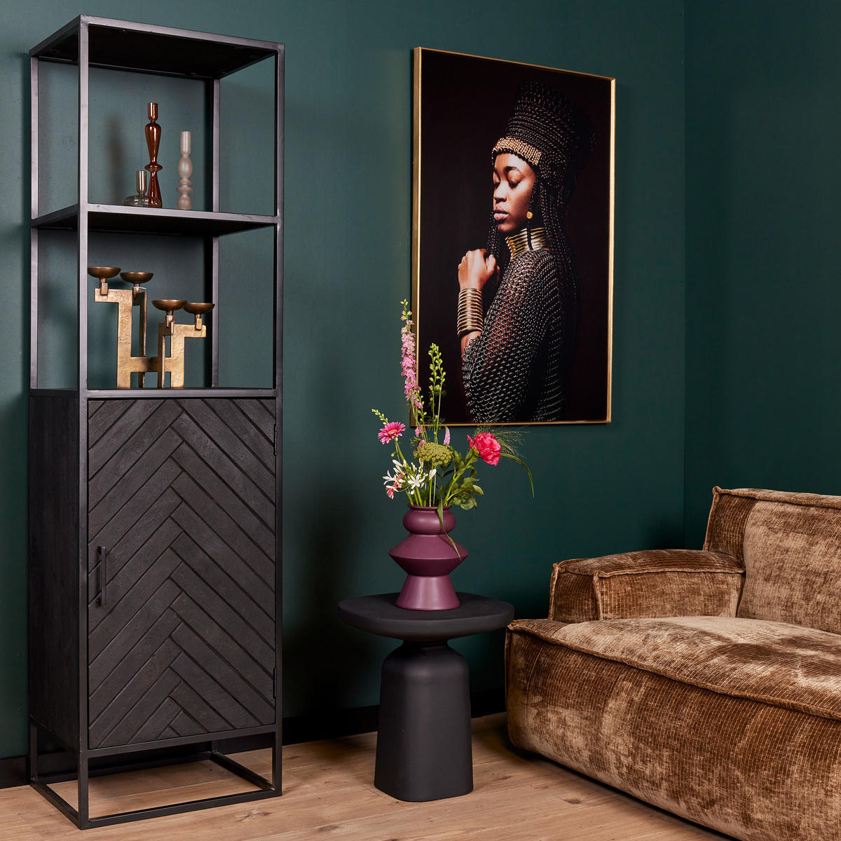 BÜCHERREGAL New York Schwarz 45/55/200 cm - Schwarz, Holz (55/200/45cm) - Starfurn