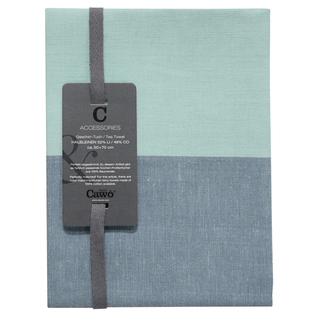 GESCHIRRTÜCHER CUISINE DUO 535 NACHTBLAU/MINT - 14 - Blau, Textil (50/70cm) - Cawoe
