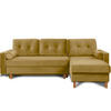 ECKSCHLAFSOFA ERISO 3/4 Sitzer und Universalecke mit Ottoman, Velour-Stoff, honig - Braun/Honig, Textil (240/183cm) - KONSIMO®