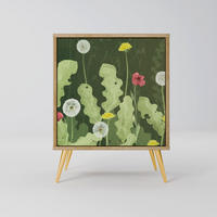 SIDEBOARD DANDELION AMUSE, Eichefarben, 57,5x42x75,5 cm, Goldfarbene Metallfüße - Eichefarben/Goldfarben, Holzwerkstoff/Metall (57.5/75.5/42cm) - SpaceRebels