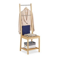 HERRENDIENER - Hellbraun, Holz/Metall (40/133/42cm) - Relaxdays
