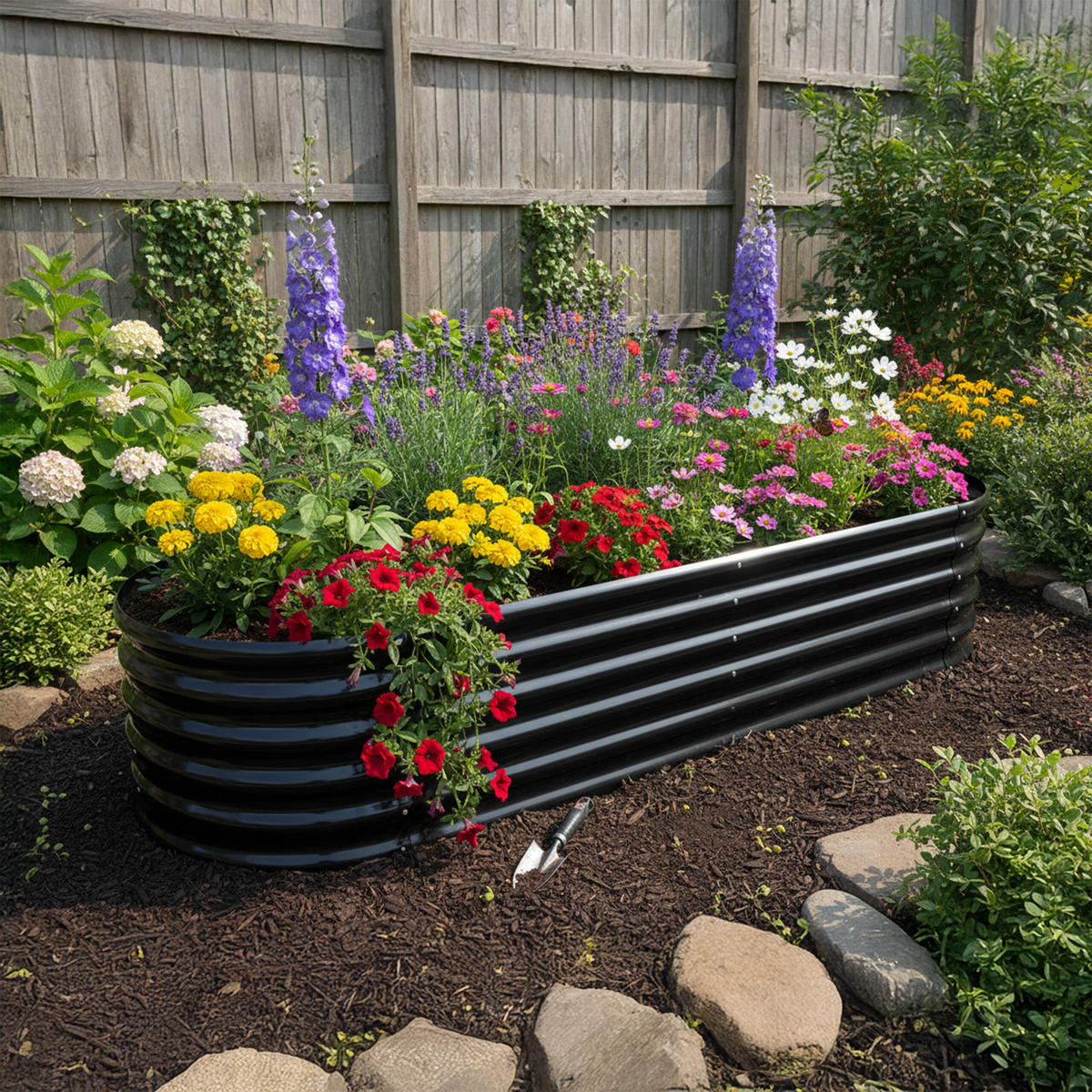 HOCHBEET - Anthrazit, Metall (60/240/45cm) - Relaxdays