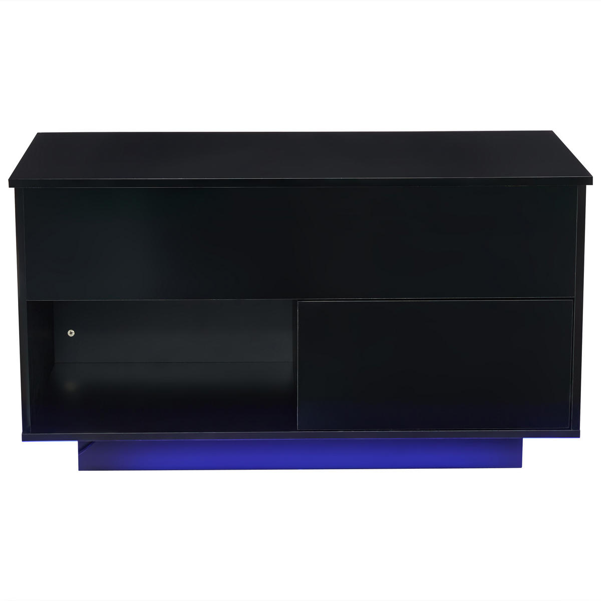 COUCHTISCH 100/50/55-70,5 cm Schwarz aus Holzwerkstoff mit Lift-Top, Stauraum und LED-Beleuchtung - Schwarz, Holzwerkstoff (100/50/60cm) - OKWISH