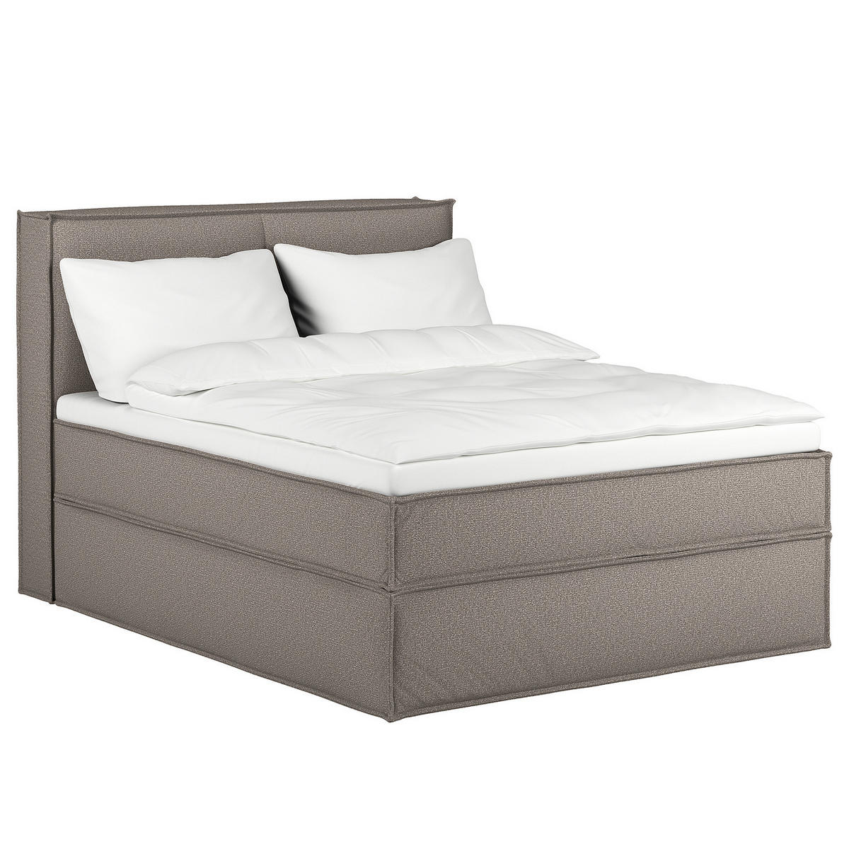 BOXSPRINGBETT mit Kopfteil - Premium - Grau, Textil (140/200cm) - home24
