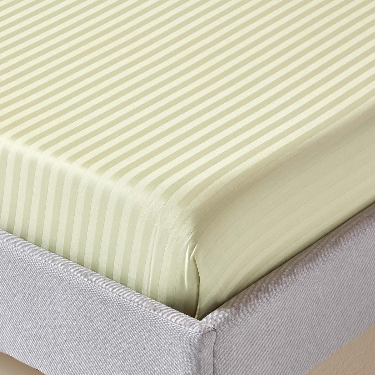 DAMAST-BETTLAKEN ohne Gummizug, 100% Ägyptische Baumwolle - Grün, Textil (275/275cm) - Homescapes