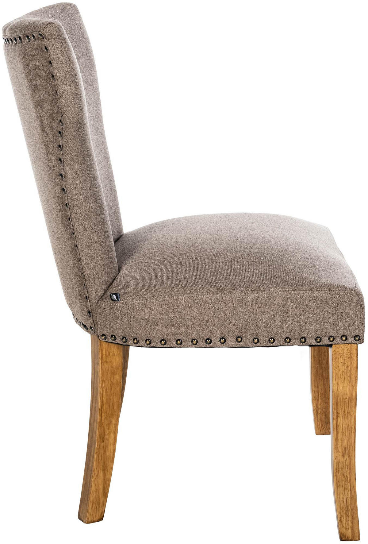 WOHNZIMMERSTUHL 2er Set Stoff taupe - Taupe/Naturfarben, Holz/Textil (52/90/59cm) - CLP