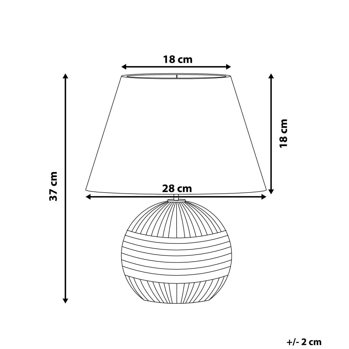TISCHLAMPE Sado 28/28/37 cm - Grau, Keramik (28/28/37cm) - Beliani